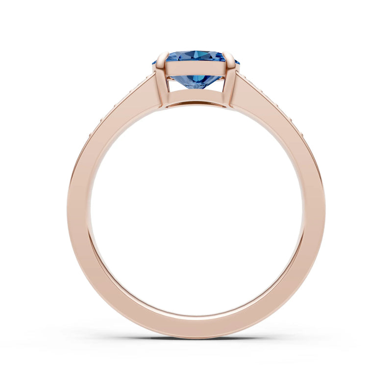 East West Oval Gemstone Ring with Accents
