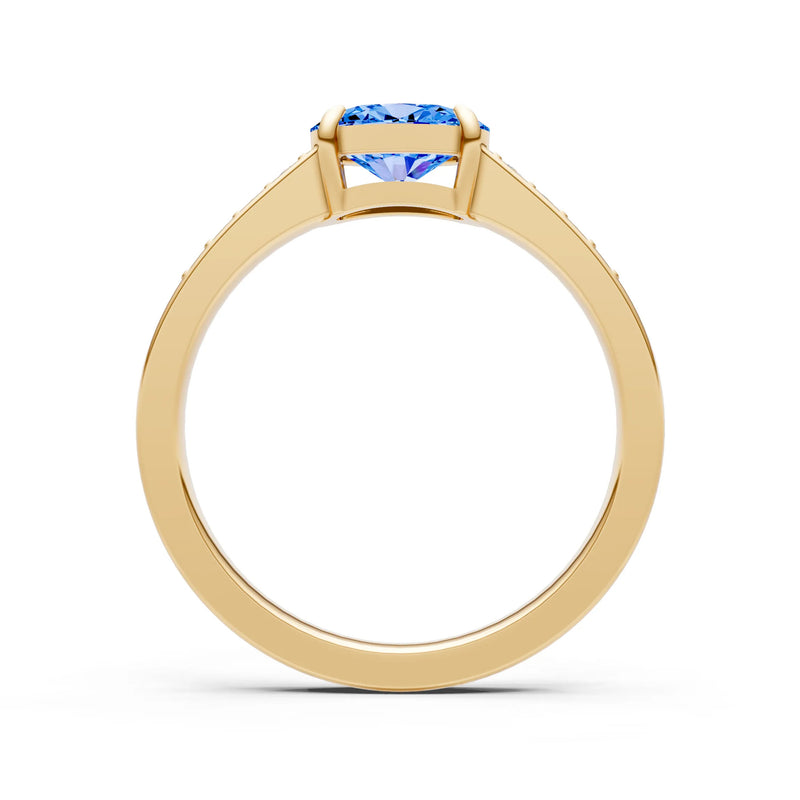 East West Oval Gemstone Ring with Accents