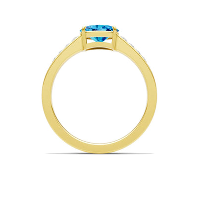 East West Oval Gemstone Ring with Accents