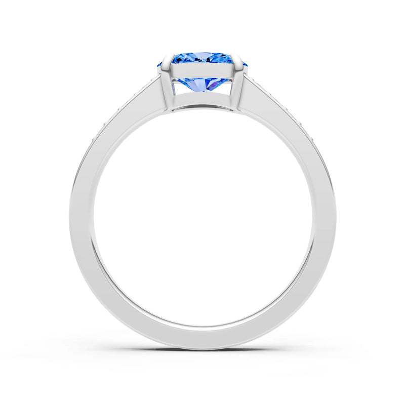 East West  Oval Gemstone Ring with Accents
