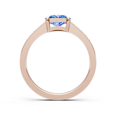 East West  Oval Gemstone Ring with Accents
