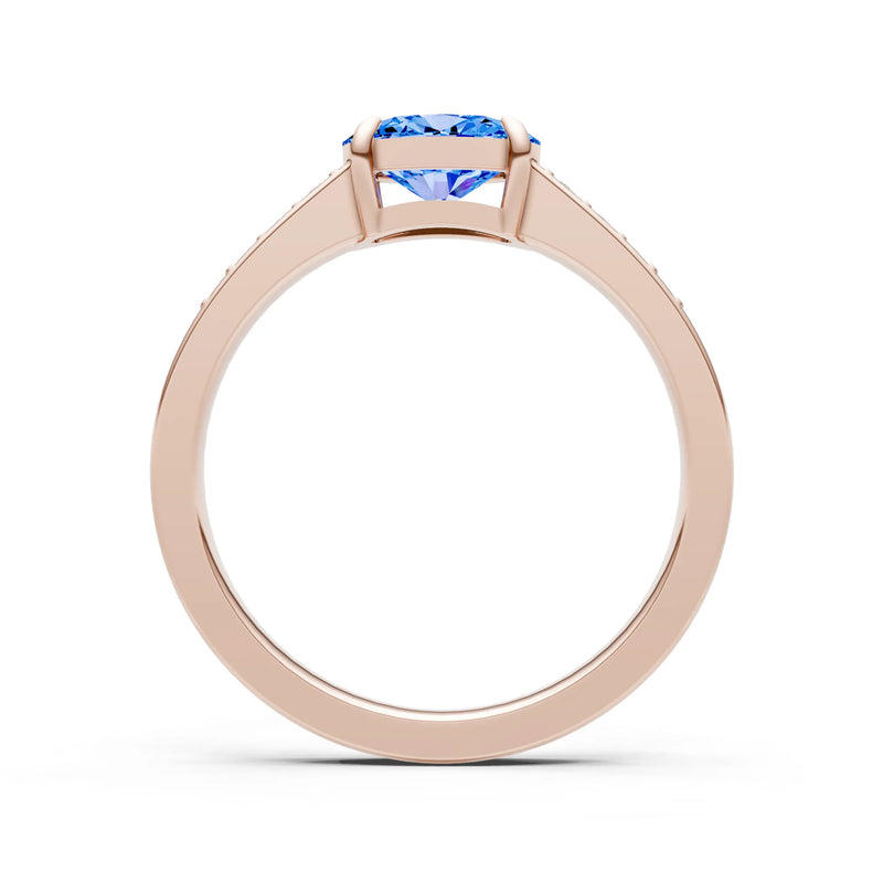 East West  Oval Gemstone Ring with Accents