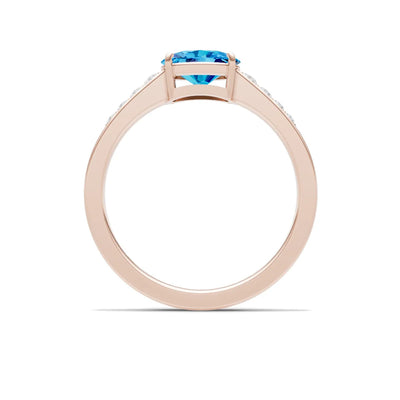 East West Oval Gemstone Ring with Accents