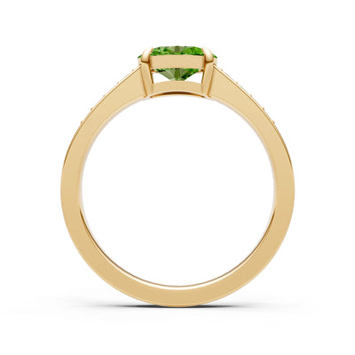 East West  Oval Gemstone Ring with Accents