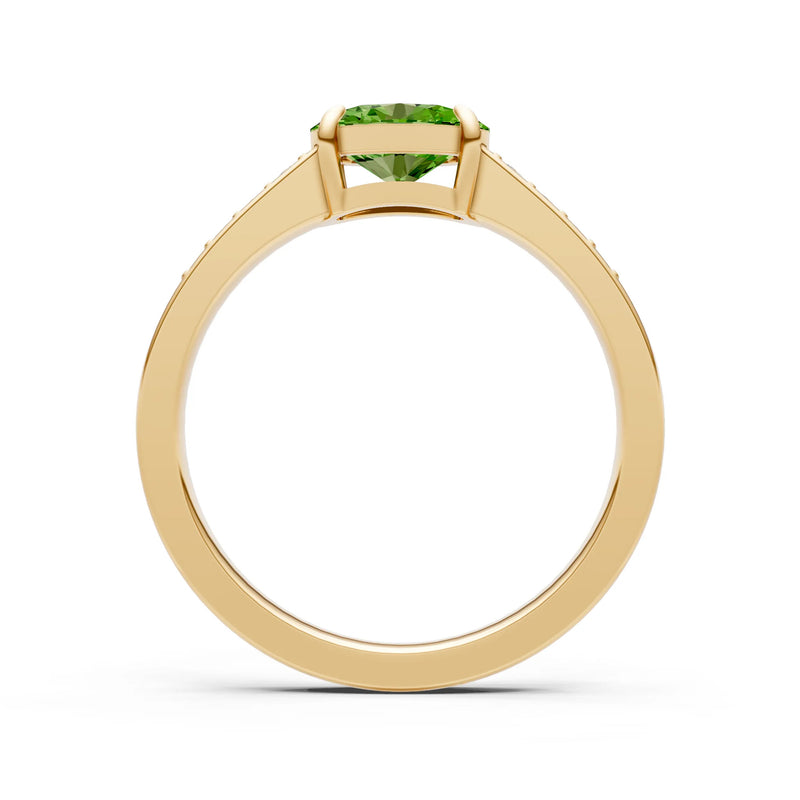 East West  Oval Gemstone Ring with Accents