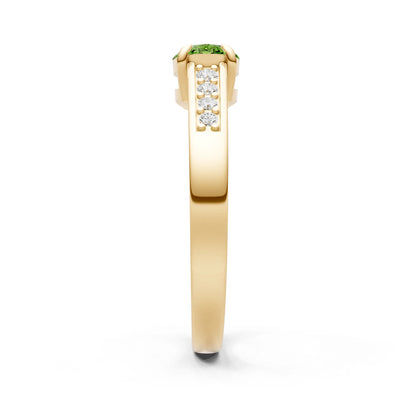 East West  Oval Gemstone Ring with Accents