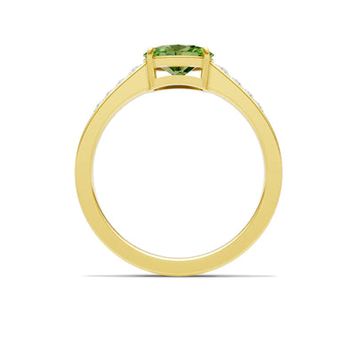 East West Oval Gemstone Ring with Accents