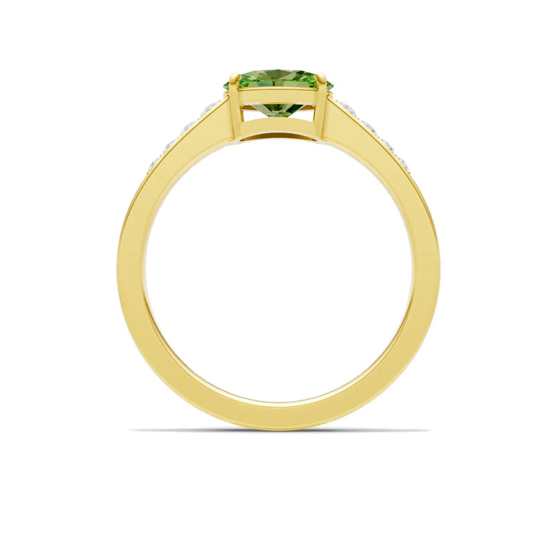 East West Oval Gemstone Ring with Accents