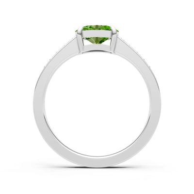 East West  Oval Gemstone Ring with Accents