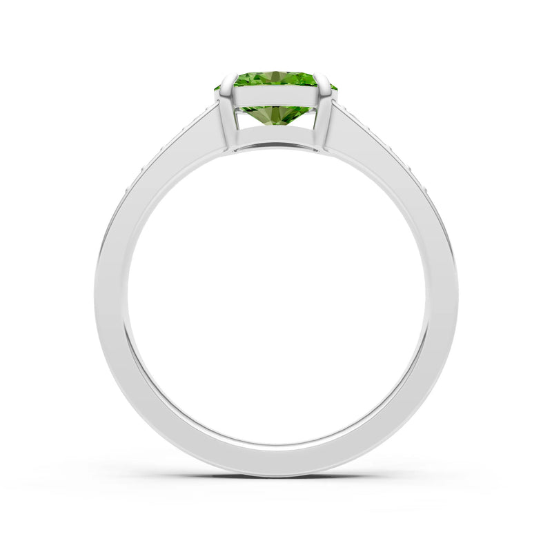 East West  Oval Gemstone Ring with Accents