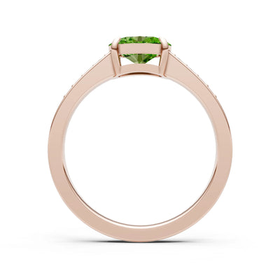 East West  Oval Gemstone Ring with Accents