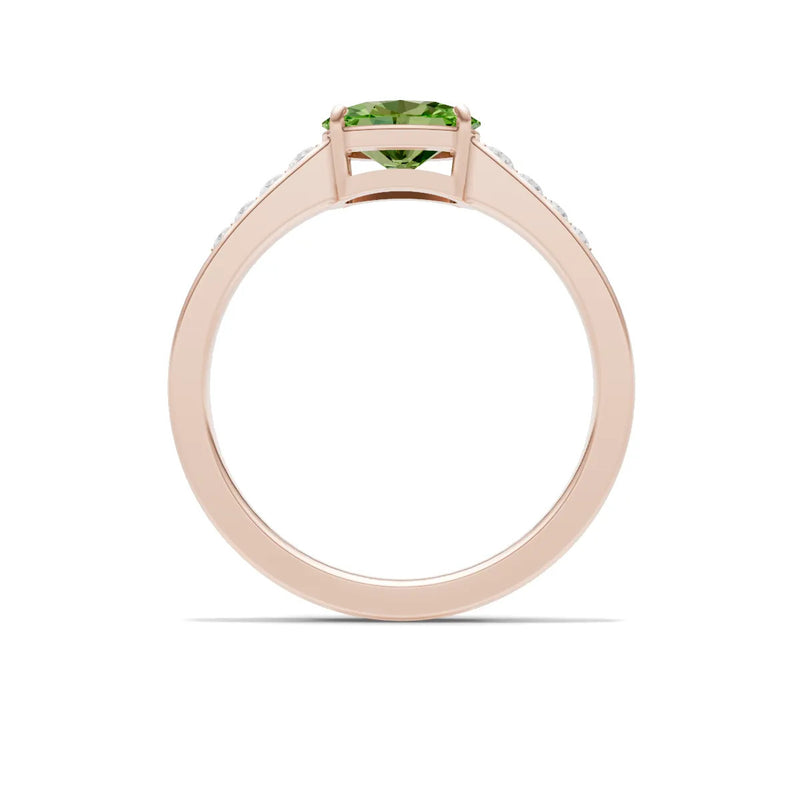 East West Oval Gemstone Ring with Accents