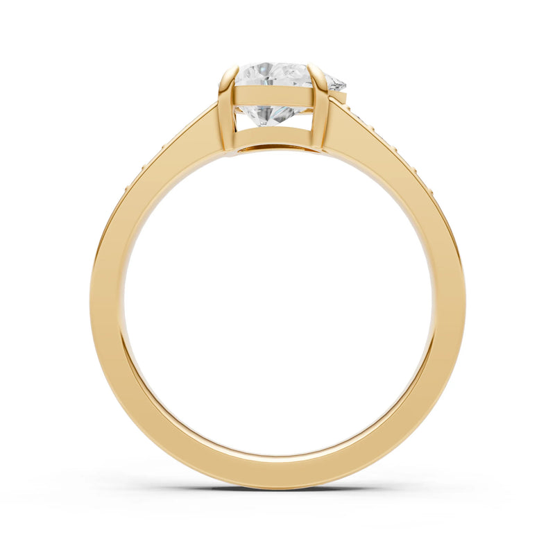Diamond East West Pear Gemstone Ring with Accents