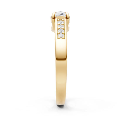 Diamond East West Pear Gemstone Ring with Accents