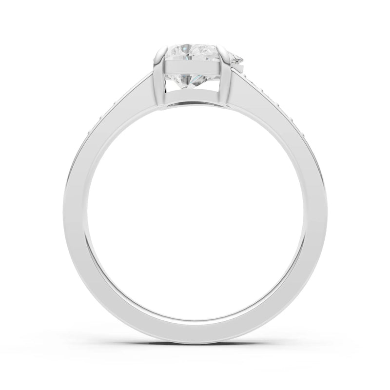 Diamond East West Pear Gemstone Ring with Accents