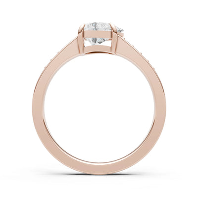 Diamond East West Pear Gemstone Ring with Accents