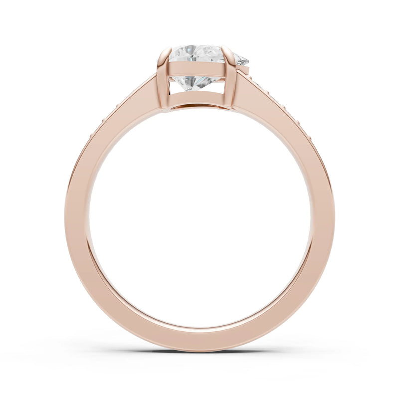 Diamond East West Pear Gemstone Ring with Accents
