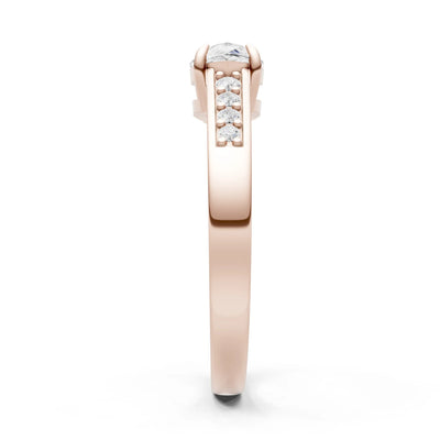 Diamond East West Pear Gemstone Ring with Accents