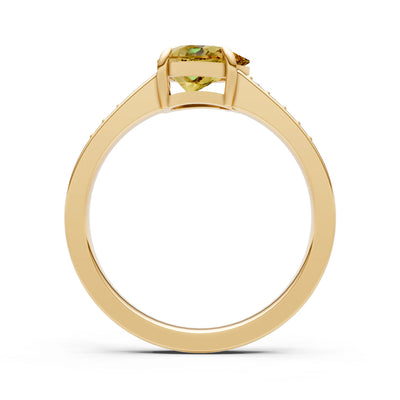 Citrine East West Pear Gemstone Ring with Accents