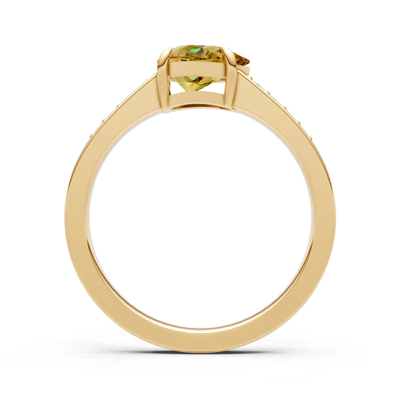 Citrine East West Pear Gemstone Ring with Accents