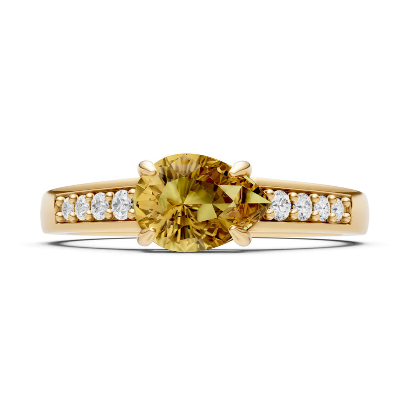Citrine East West Pear Gemstone Ring with Accents