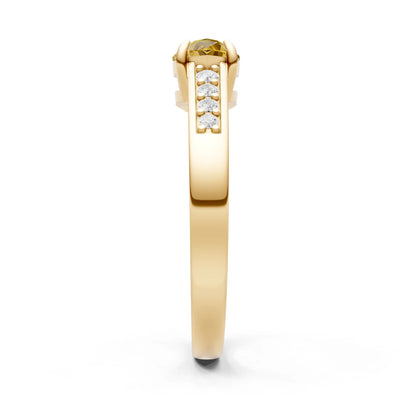 Citrine East West Pear Gemstone Ring with Accents