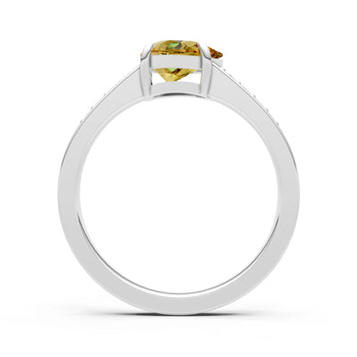 Citrine East West Pear Gemstone Ring with Accents
