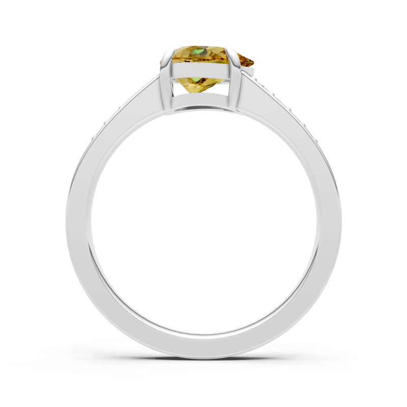 Citrine East West Pear Gemstone Ring with Accents