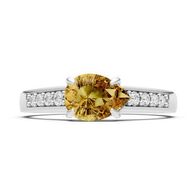 Citrine East West Pear Gemstone Ring with Accents