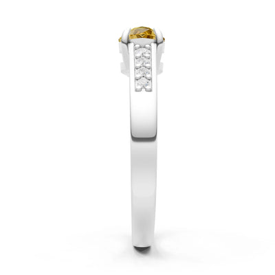 Citrine East West Pear Gemstone Ring with Accents