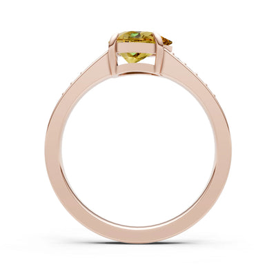 Citrine East West Pear Gemstone Ring with Accents