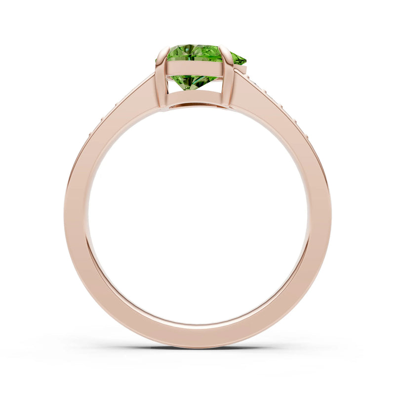 Peridot East West Pear Gemstone Ring with Accents
