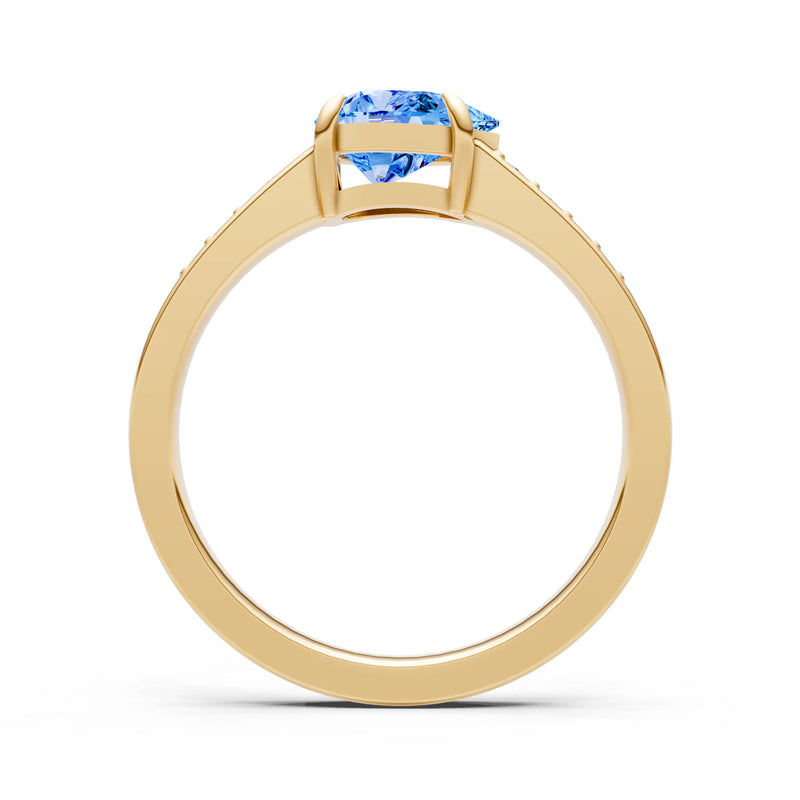 East West Pear Gemstone Ring with Accents