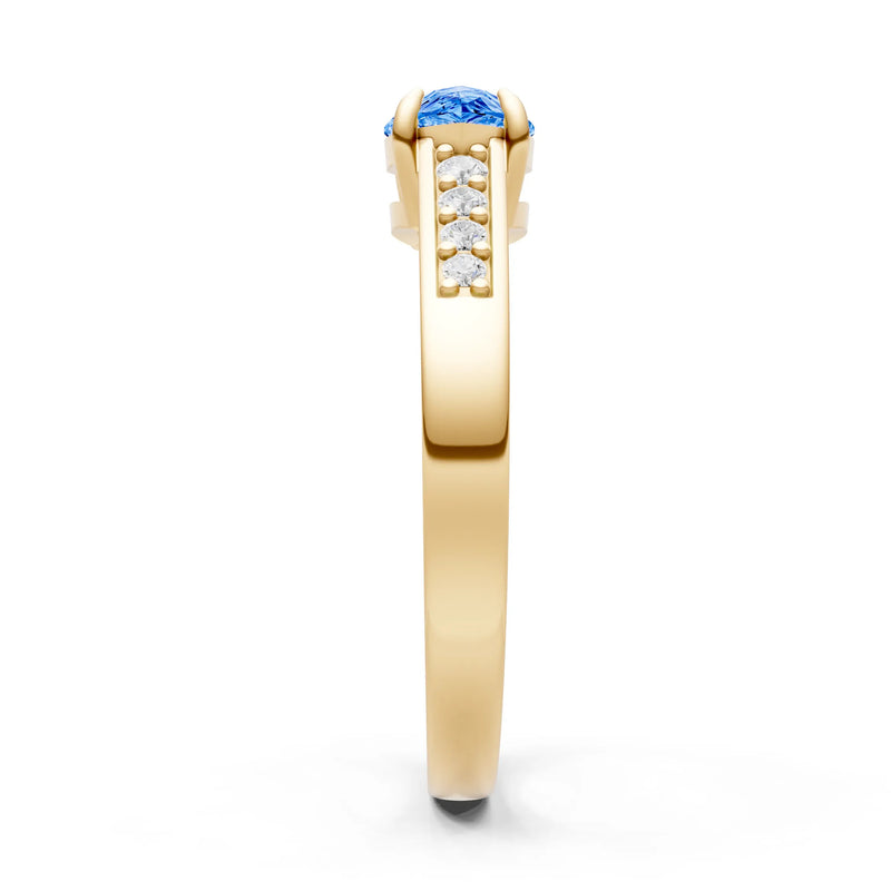 East West Pear Gemstone Ring with Accents