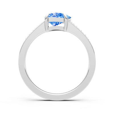 East West Pear Gemstone Ring with Accents