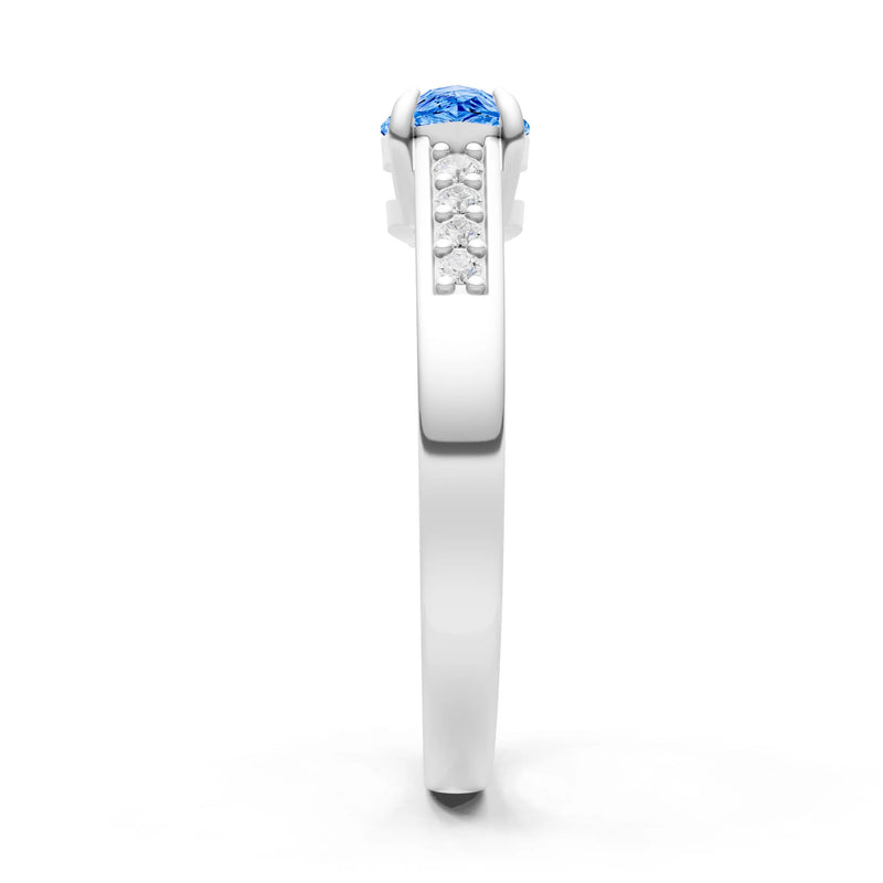 East West Pear Gemstone Ring with Accents