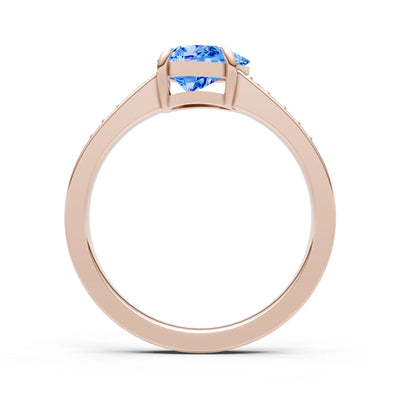 East West Pear Gemstone Ring with Accents