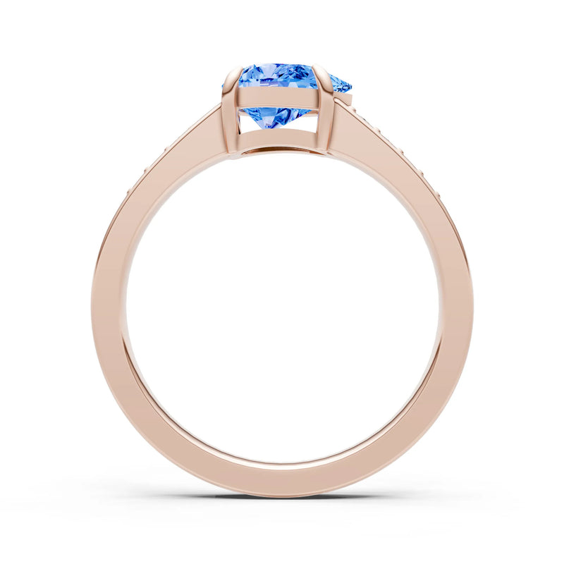 East West Pear Gemstone Ring with Accents