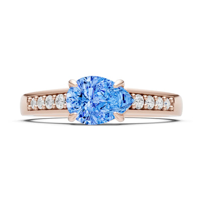 East West Pear Gemstone Ring with Accents