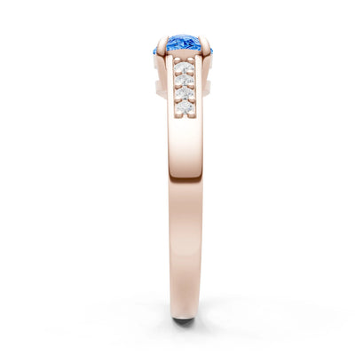 East West Pear Gemstone Ring with Accents
