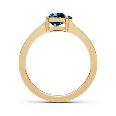 East West Pear Gemstone Ring with Accents