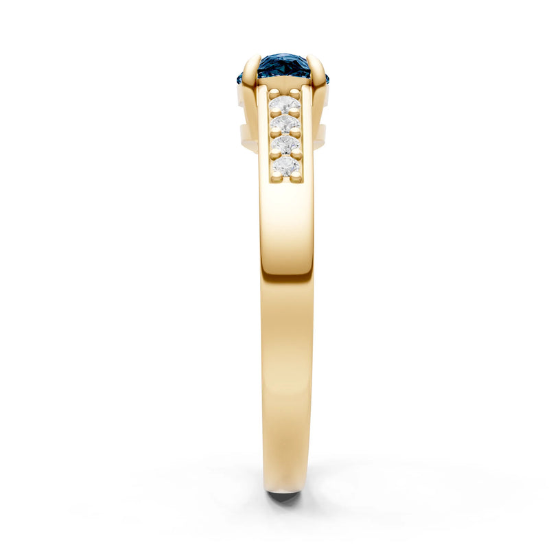East West Pear Gemstone Ring with Accents