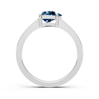 East West Pear Gemstone Ring with Accents