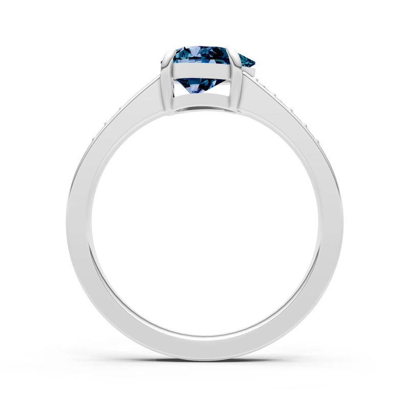 East West Pear Gemstone Ring with Accents