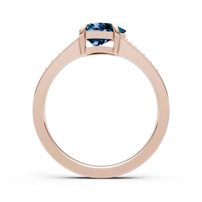 East West Pear Gemstone Ring with Accents