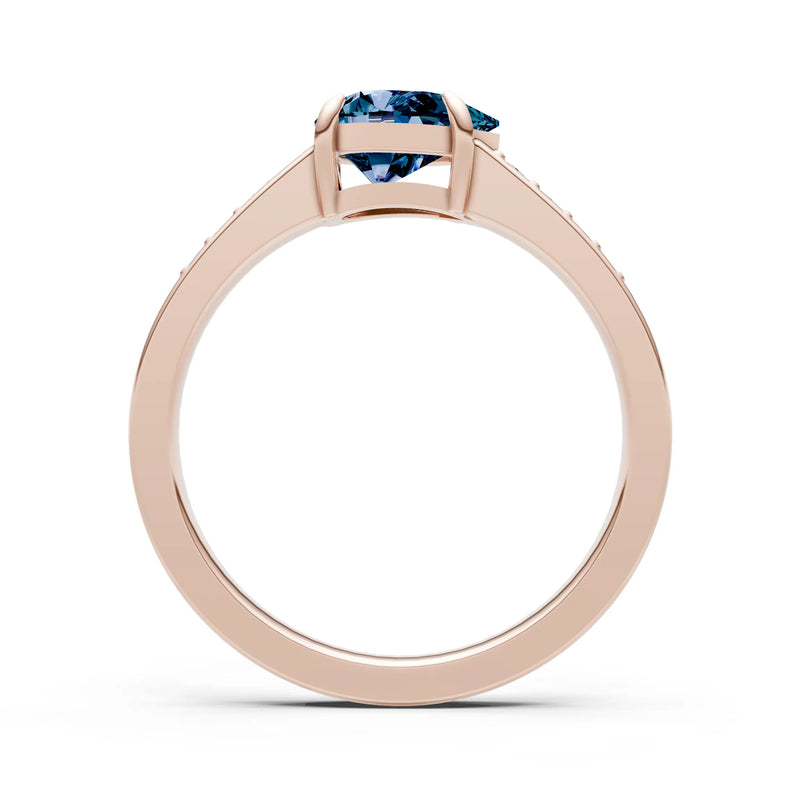 East West Pear Gemstone Ring with Accents