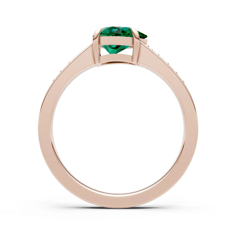 Emerald East West Pear Gemstone Ring with Accents