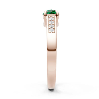 Emerald East West Pear Gemstone Ring with Accents