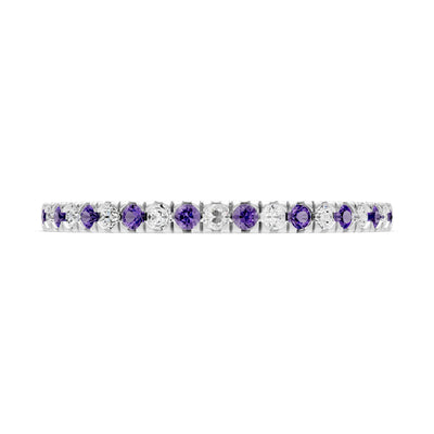 Amethyst Thin Alternating Stone Stacking Band