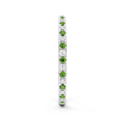 Peridot Thin Alternating Stone Stacking Band
